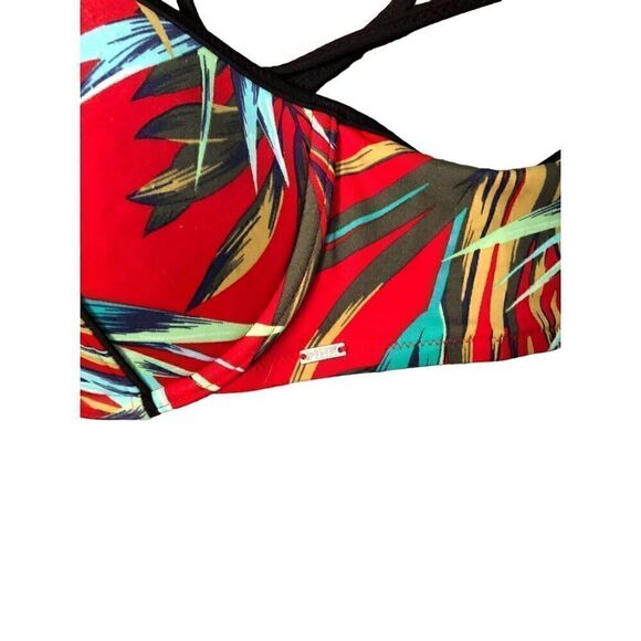 Victoria’s Secret Pink Bikini Top Red Tropical Floral Padded Medium - Picture 4 of 6